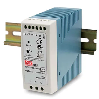 DRA-40-24 Блок питания на DIN-рейку, 24В, 1,7А, 40Вт Mean Well